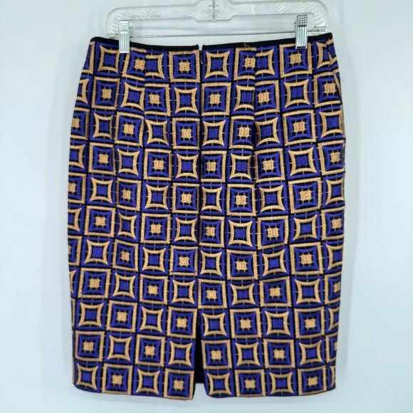 Per Se Womens Geometric embroidered Pencil Skirt Size 8 lined - Picture 5 of 10